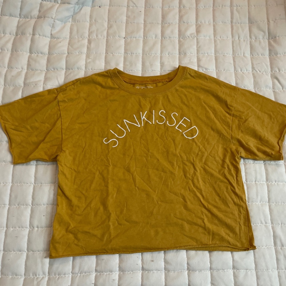 sun kissed mustard yellow crop top